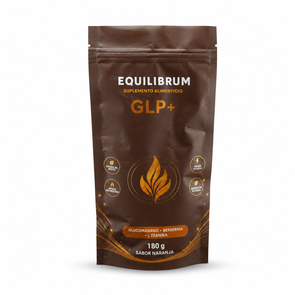 Equilíbrum GLP+ — suplemento alimenticio en polvo, sabor naranja, 300 g