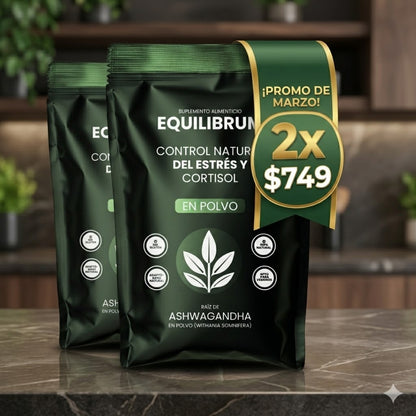 Equilíbrum | Control Cortisol | Suplemento natural de raíz de Ashwagandha